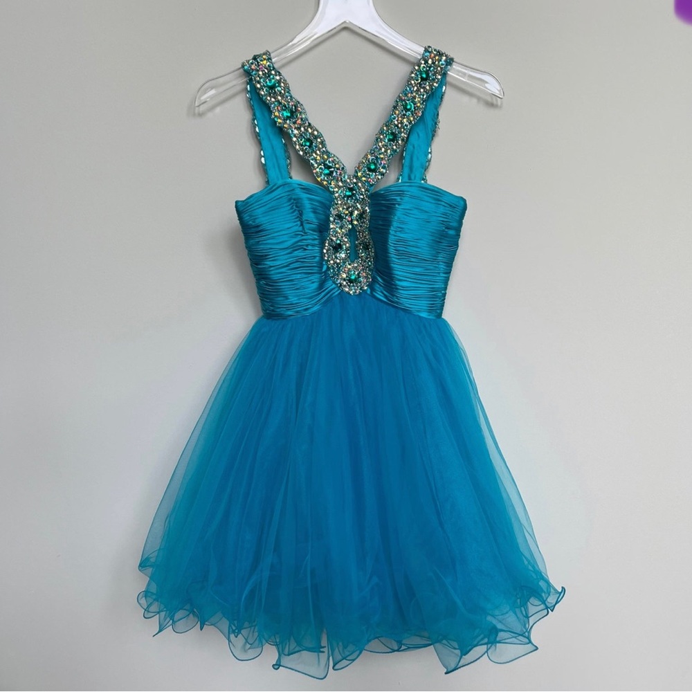 Sherri Hill aqua size 4 mini